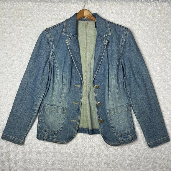 Liz Claiborne Women's Jean Jacket‎ Petite Size Medium - Picture 1 of 6